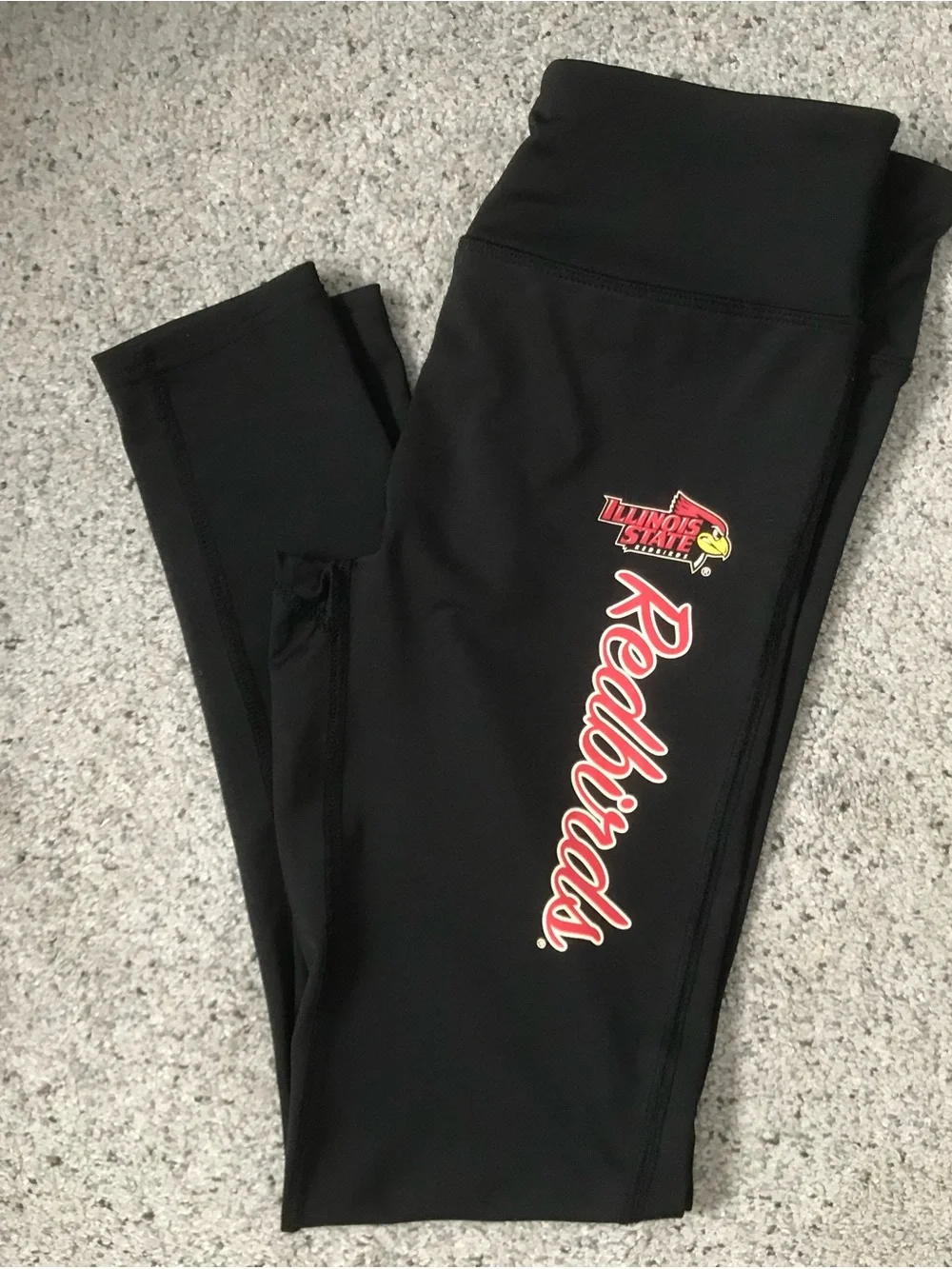 Russell Athletic Black Top with White Logo Print. Illinois State Redbirds